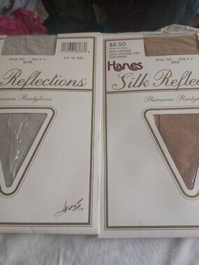 Vintage Hanes Sheer Shimmer Gold and Sheer Silver Size E F